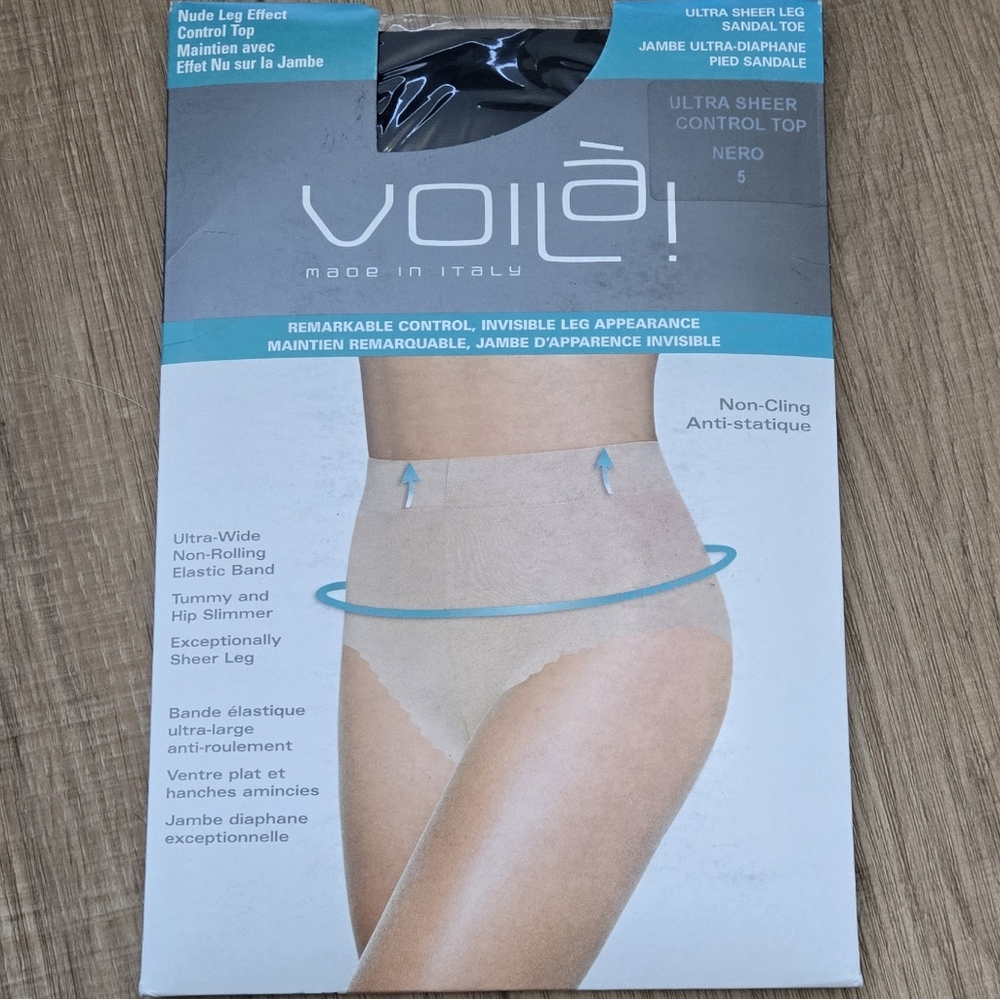 Voilá Ultra Sheer Control Top Hosiery - Black